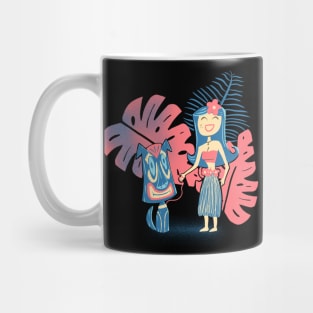 Tiki Pets Tropical Island Cute Girl with Tiki Dog Mug